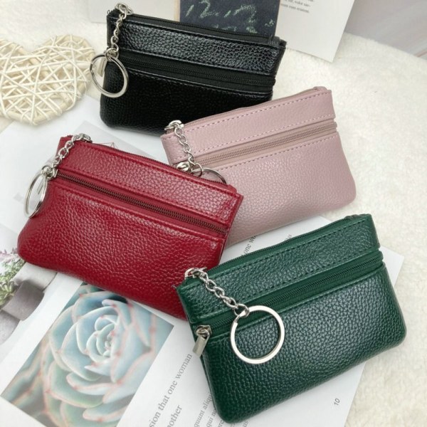 2kpl Mini Short Wallet PU-nahkainen PUNAINEN red