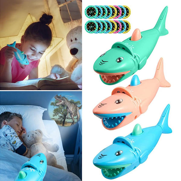 Sarjakuva Shark Projector Luminous Projection Taskulamppu VIHREÄ Green