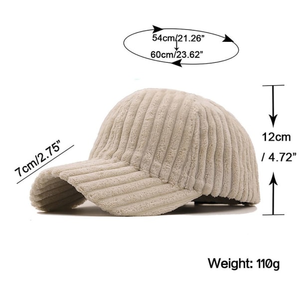 Corduroy baseballcaps Vinterluer BEIGE BEIGE