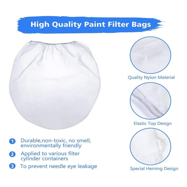 10 pakke malingssilposer Finmasket filterposeåpning