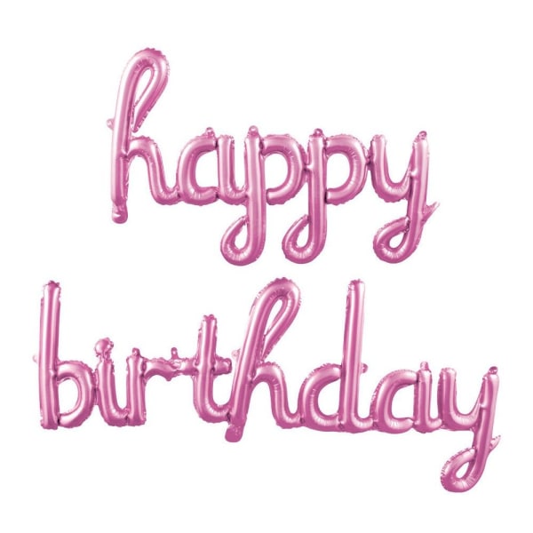 2 sæt brevballoner Tillykke med fødselsdagen PINK Pink