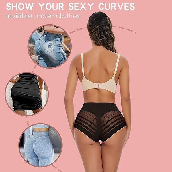 Tummy Control Trusser Sømløst undertøj SORT M Black M