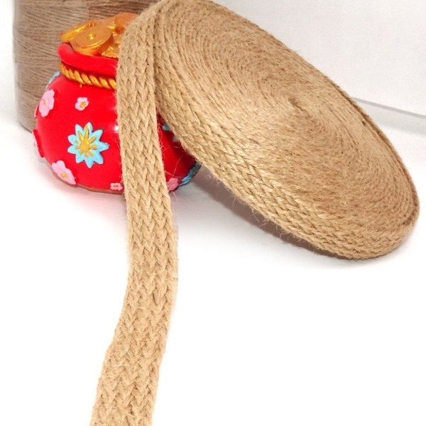 Flätat säckbandsrep Jute-rep 2CM 2cm