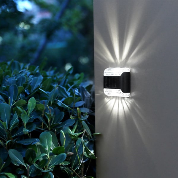 4 STK LED Solar Powered Lights Gjerde Sollys Lampe 4 STK-VARM 4pcs-Warm Light