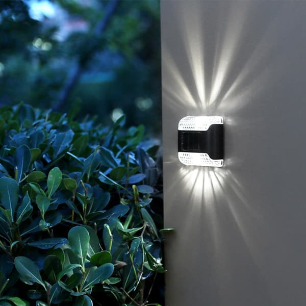 4 stk. LED solcellelamper til hegn - sollys - 4 stk. - VARM 4pcs-Warm Light