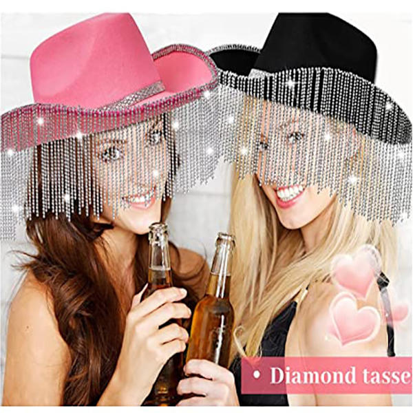 Rhinestone Cowgirl Hat West Cowgirl Hattar SVART black