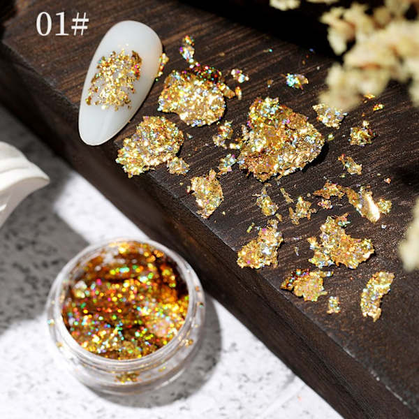 5 st Nail Glitter Paljett Irregular Glitter Flakes 1 1 1