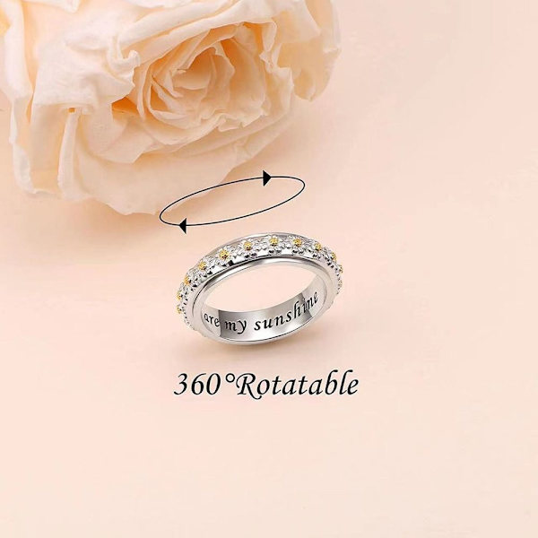 Daisy Rotating Ring Finger Ring Delicate 10 10 10
