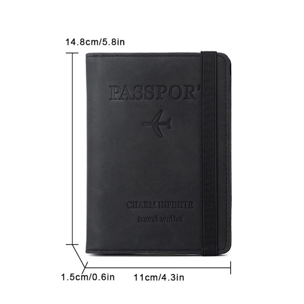 RFID Passport Cover Passport Clip SORT black