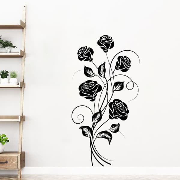 2 Stk DIY Wall Stickers Blomsterranke Aftagelig