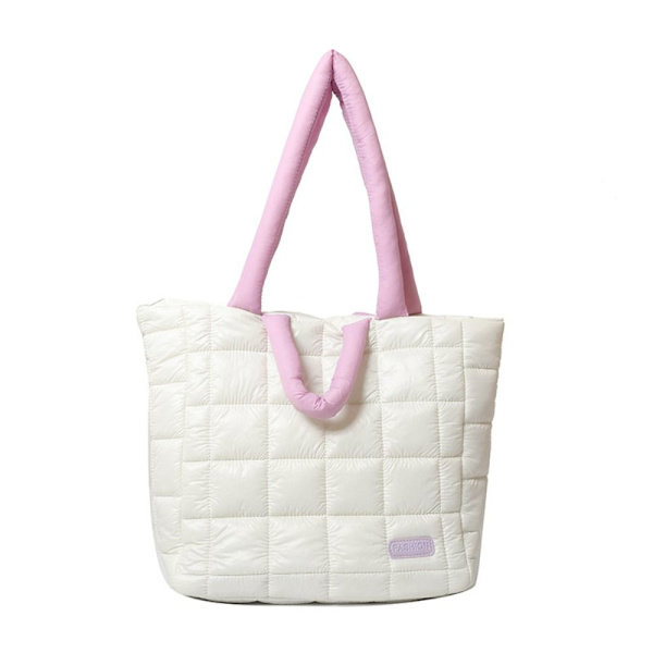 Axelväska Puffy Handväska VIT White