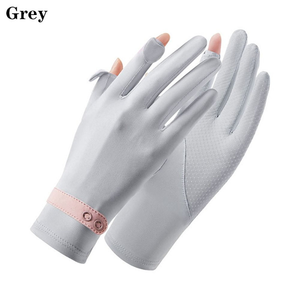 Ice Silk Gloves Sun Protection Gloves GREY grey