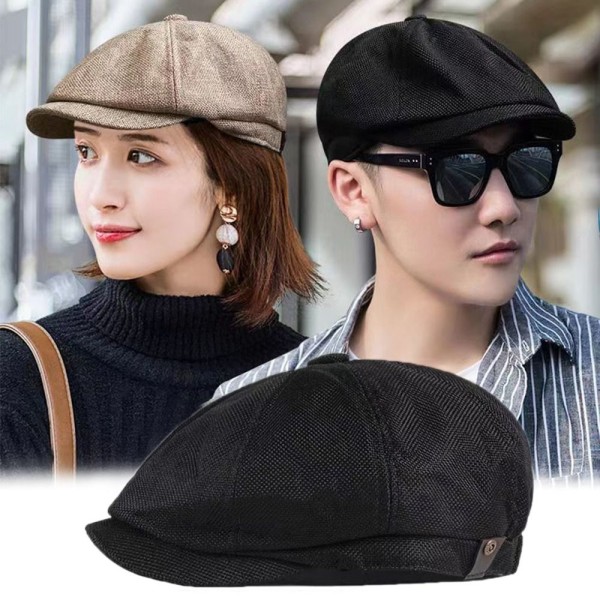 Retro Baret Hat Newsboy Hat SORT black