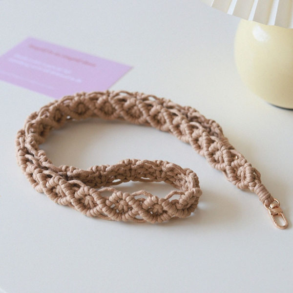 Skulderveskestropp Håndlaget vevd stropp KHAKI Khaki