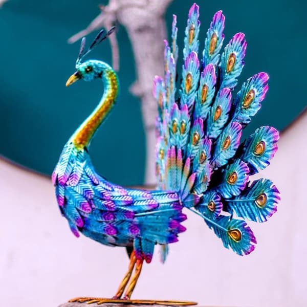 Jern Påfugl Påfugl Statue L L