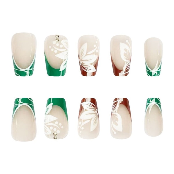 24st Fake Nails Long French Ballerina DT-01