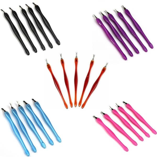 5 Stk Cuticle Pusher Trimmer Cutter Remover BLÅ Blue