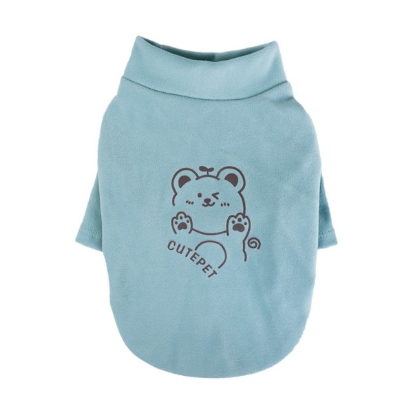 Velvet Pet To-benet Tøj Trykt Bjørn Hunde Sweater SKY Sky Blue L