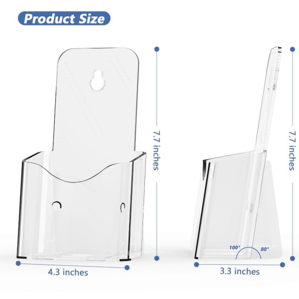 Akryl Brosjyre Holder Bred Pamflett Holder Flyer Display Stand