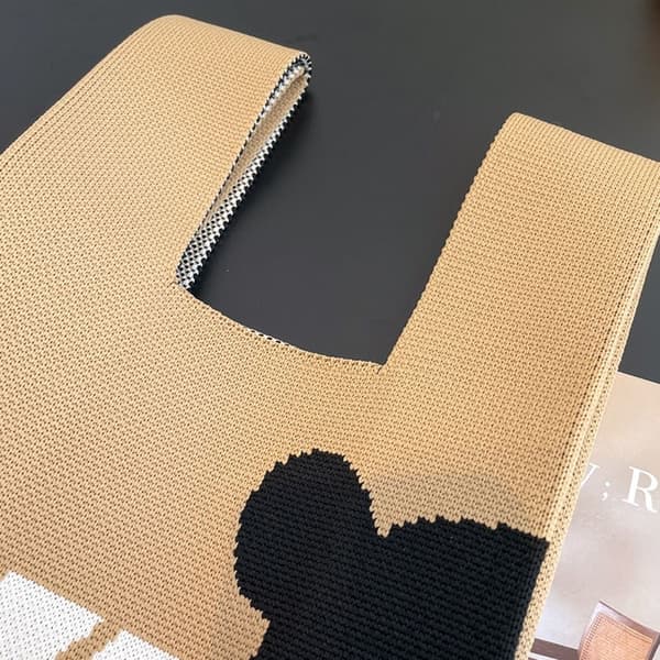 Knit Handbag Kangaskassi VIHREÄ green