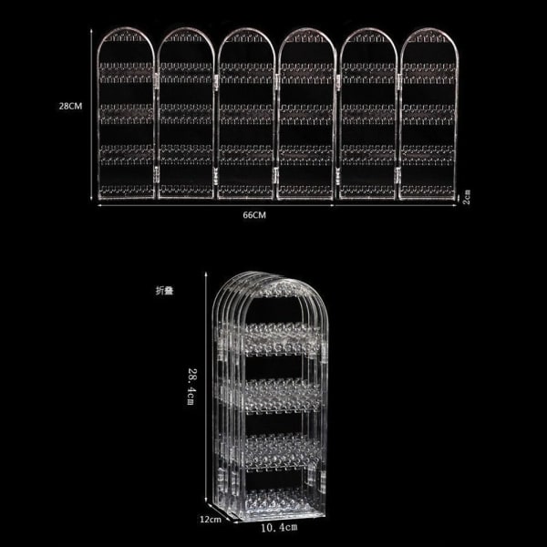 Øreringe Display Holder Øreringe Studs Display Rack transparent 2 Fan-2 Fan