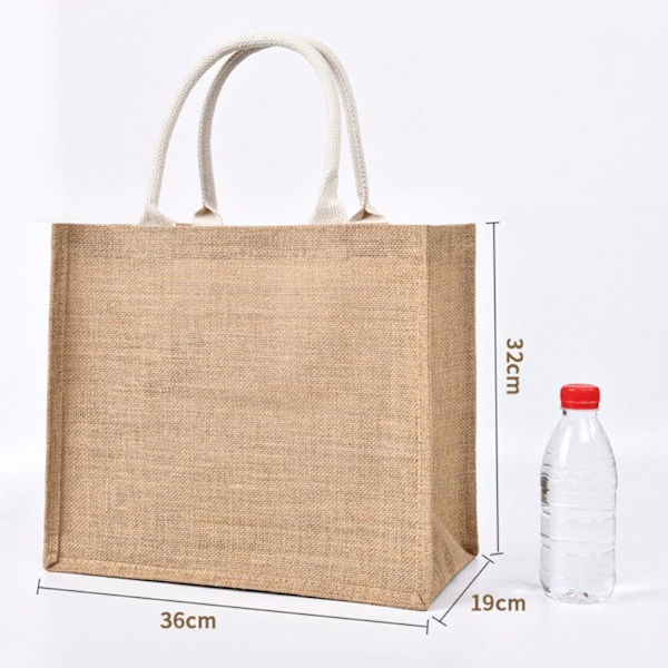 Kvinder linned taske Jute muleposer 36X32X19CM 36x32x19cm