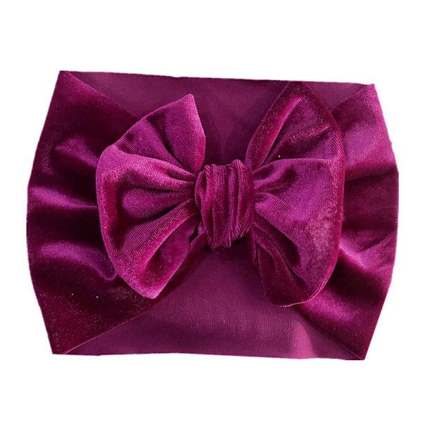 Velvet Baby Bow -hiuspanta vastasyntyneen talven hiusnauhat PURPURIA Purple