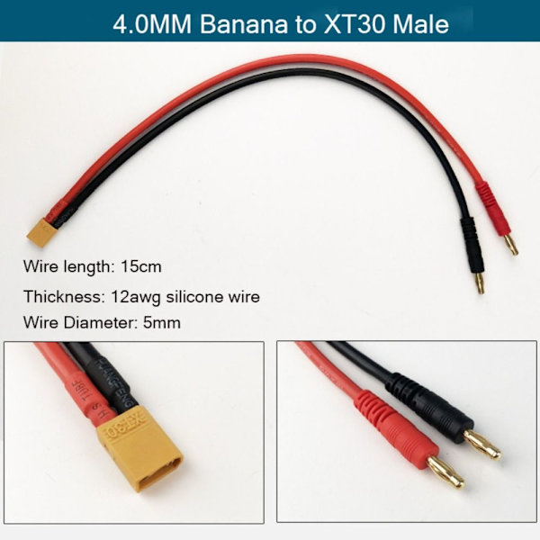 Imax B6 Charge Line Laderstikstik 4.0 TIL XT30 4.0 TO 4.0 to XT30