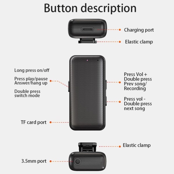 Bluetooth 5.0-mottagare trådlös ljudadapter Handsfree