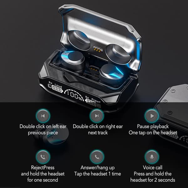Bluetooth kuulokkeet Langattomat Bluetooth 5.2 MUSTA black