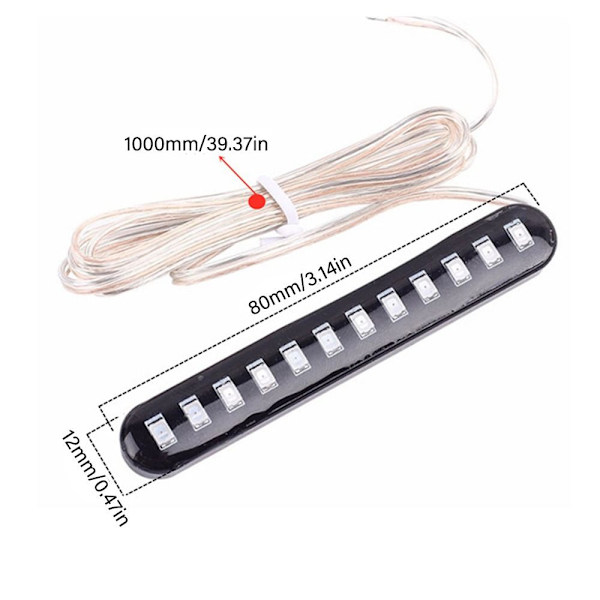 2PCS Motorcykel Blinkers Ljus LED Lighting Strips Licens