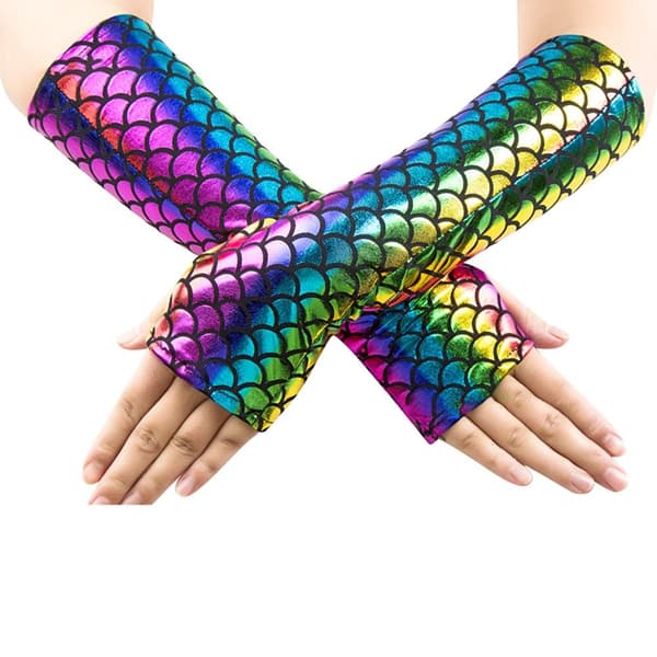 Fingerless Handskar Arm Ärmar BLÅ blue
