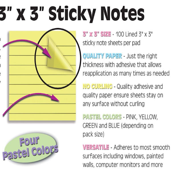 10 block Stick Notes Memo Pad Sticky Notes Pad Stickers