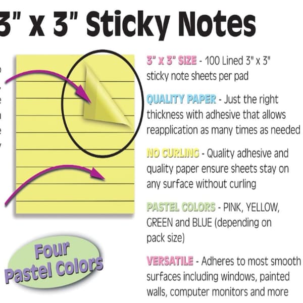 10 Pads Stick Notes Memo Pad Sticky Notes Pad Stickers