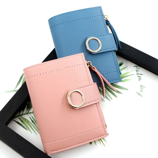Kort lommebok for kvinner, clutchveske, ROSA pink