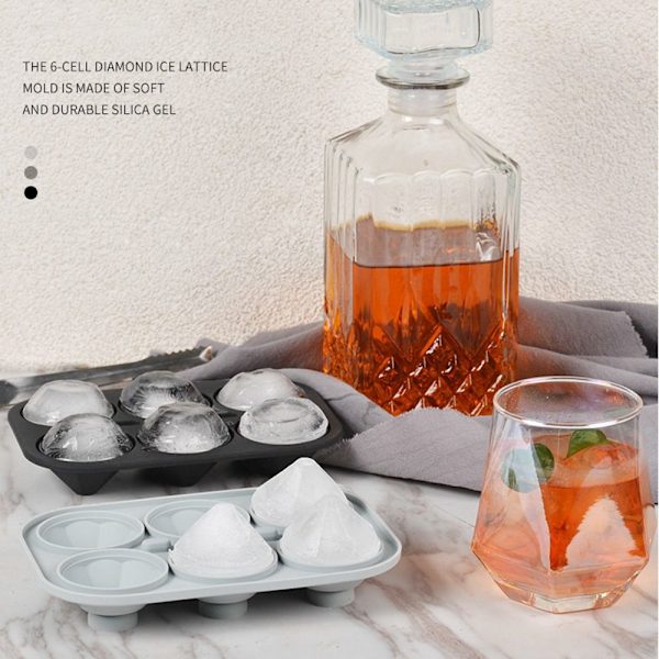 Stor Ice Ball Maker Ice Cube Form GRÅ grey