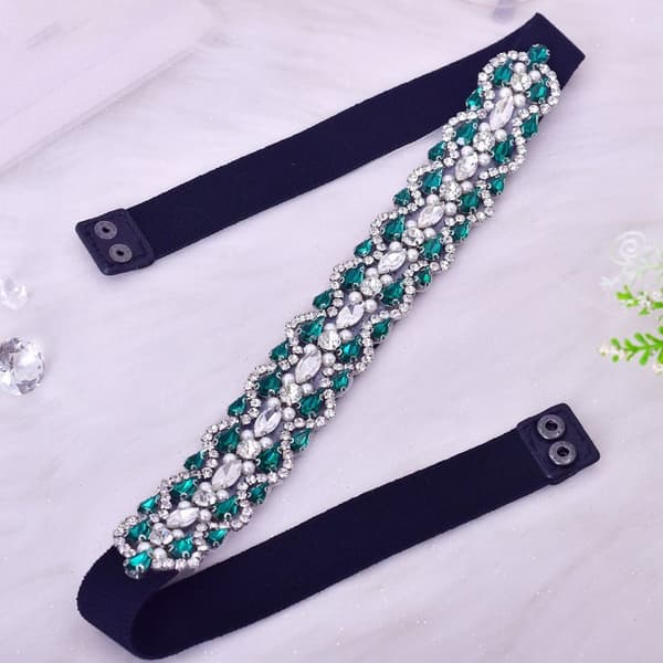 Bröllopsklänning Bälte Bröllop Sash Bälte Rhinestones Golden Belt