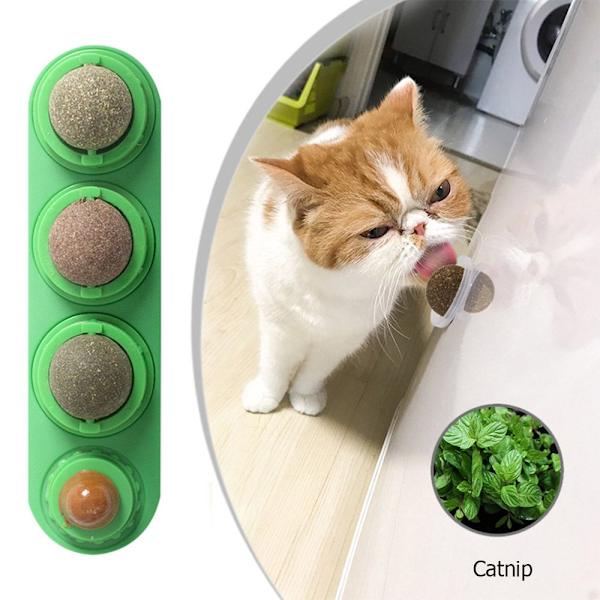 Natural Catnip Cat Wall Stick-on pallolelu VIHREÄ green