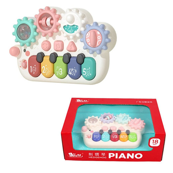 Baby Piano Toy Småbarn Piano Musical Toy HVIT White