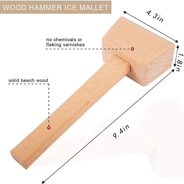 3st Canvas krossade ispåsar Ice Hammer Set Trähammare