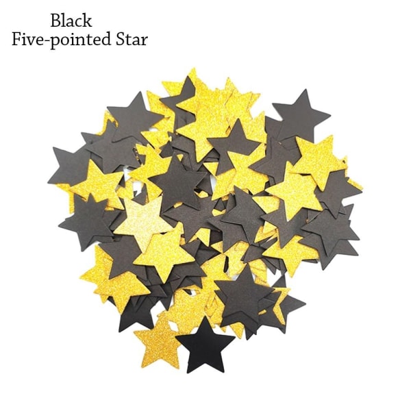 200 kpl Paper Confetti Paper scraps MUSTA VIISISAKAINEN TÄHTI Black Five-pointed Star-Five-pointed Star
