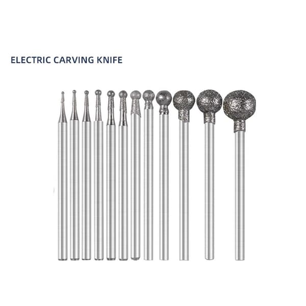 12 stk Diamantslipehode Steingraveringssett Diamantbor