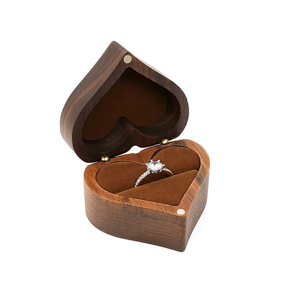 Smykkeskrin Ring Oppbevaringsboks BRUN ENKEL SINGEL brown single-single