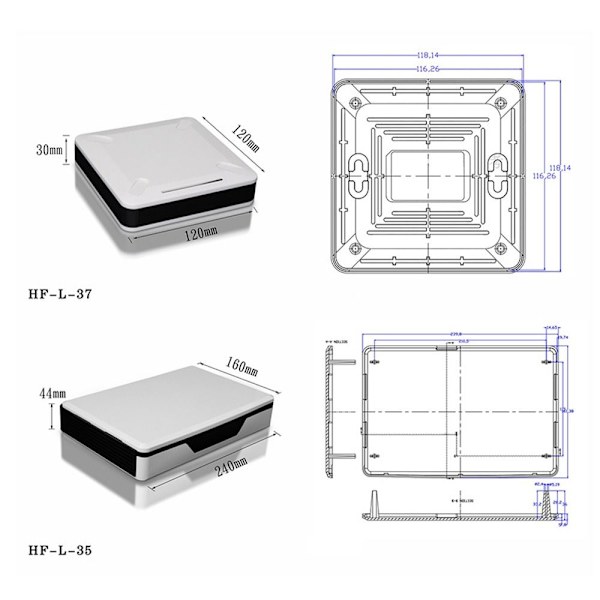 Elektronisk projektboks Vandtæt dæksel Projekt 110X80X25MM 110x80x25mm