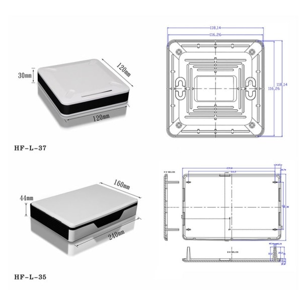 Elektronisk prosjektboks Vanntett deksel Prosjekt 122X96X30MM 122x96x30mm