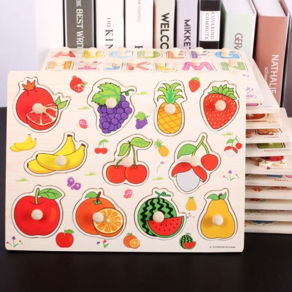 Tre Puslespill Puslespill Board FRUKT FRUKT fruit