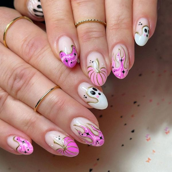 Halloween Fake Nails Ballerina tekokynnet 1 1 1