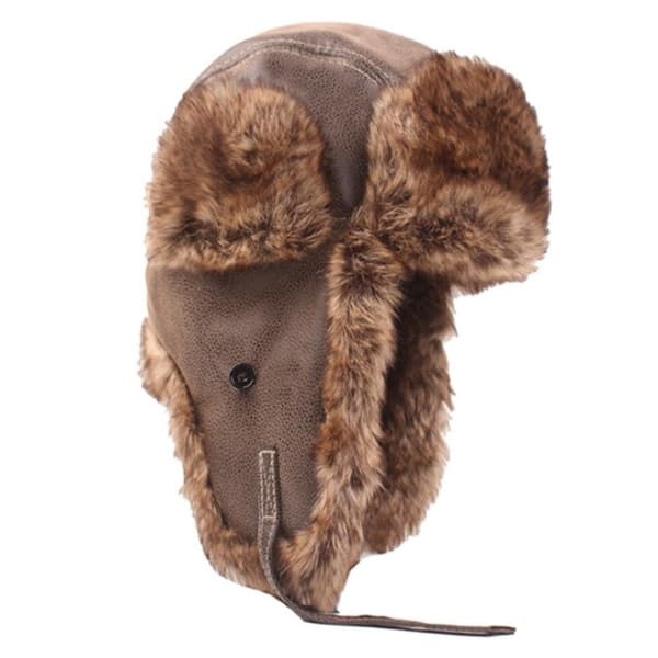 Vinter Trapper Hat Øreklapper Termohætter Kold KAFFE Coffee L（55-59cm）-L（55-59cm）