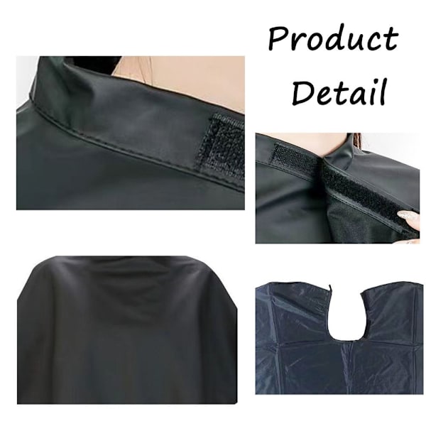 Barber Hair Cutting Cape Cloth Wrap Frisør Cape Hair-Cut Black