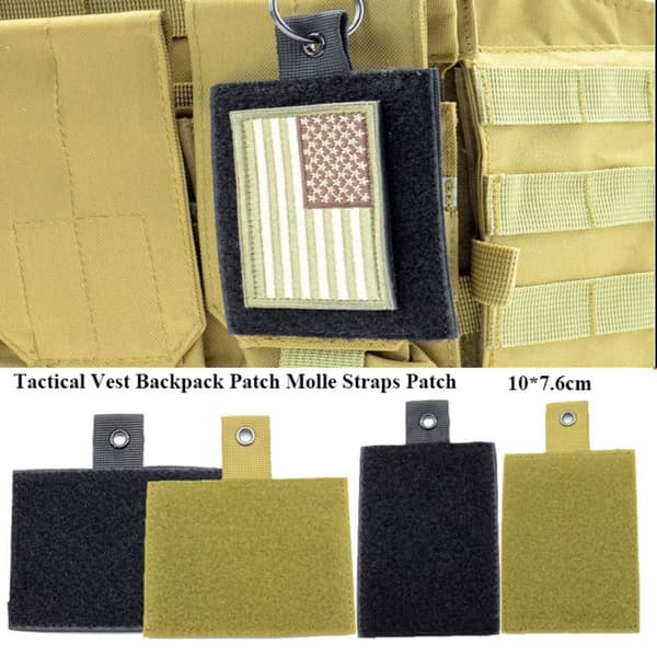 Tactical Patch Vest Reppu Patch BLACK 7.6X10CM Black 7.6x10cm